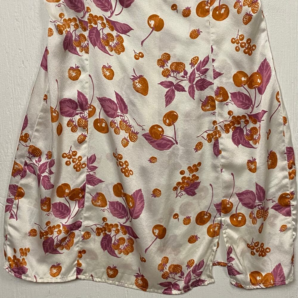 Reformation Jasmin Parfait Cherry 100% Silk Slip Mini Dress Size 0 - Picture 5 of 14